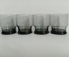 Smoked glass, vintage glass tumblers, 1970s glass