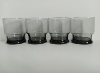 Smoked glass, vintage glass tumblers, 1970s glass