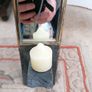 Handmade slate and mirror wall candle light Image 2