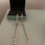 Sterling Silver Flat Square Curbed Men's Necklace Image 5