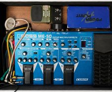 Guitar Pedalboard and Effects Bundle with Boss ME-50, Electro-Harmonix Micro POG, Boss CH-1, Behringer Pedals, Power Supply, Case and Cables