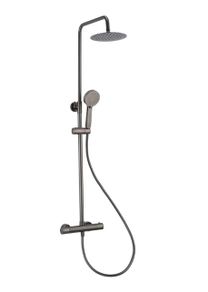 Monza dual head exposed shower - gun metal