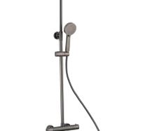 Monza dual head exposed shower - gun metal