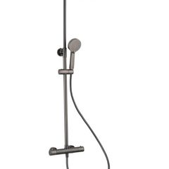 Monza dual head exposed shower - gun metal