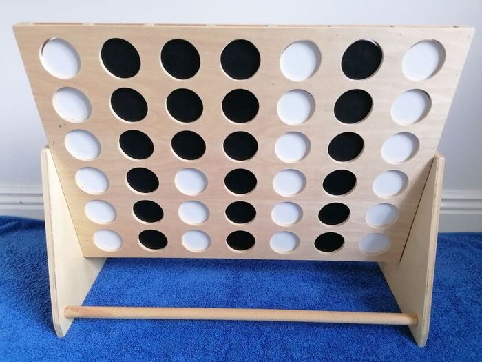 Large Wooden Game of Four in a Row (22" by 16")