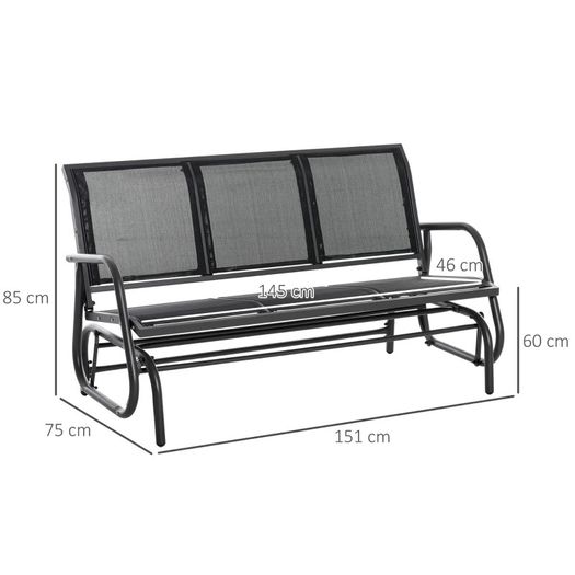 3-Seat Glider Rocking Chair for 3 People Garden Bench Patio Furniture Texteline (FREE SHIPPING)