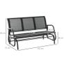 3-Seat Glider Rocking Chair for 3 People Garden Bench Patio Furniture Texteline (FREE SHIPPING) Image 7