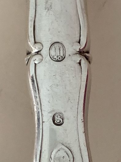 Vintage Danish silver and steel sauce ladle
