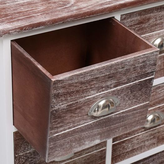 Side Cabinet with 6 Drawers Brown 60x30x75 cm Paulownia Wood