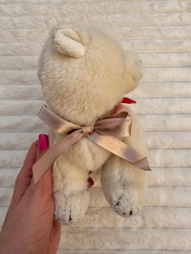 Pia Pia Club by Heinrich Bauer Germany white Bear Plush approx. 19 cm. Used Please see photos
