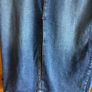 Ladies Dark blue denim midi skirt with large centre slit size 18 includes Postage Image 2