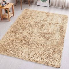 FREE EXPRESS SHIPPING Homeware Fluffy Bedroom Rug Small Beige Area Rugs 50x80 cm for Living Room Plush Carpet Modern Soft Shaggy Pile Faux Fur Rug for Home
