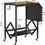 Vinyl Record Player Stand, Record Player Table with Storage Hold 80 Albums, Vinyl Record Storage Cabinet with Organizer Pocket and Wheels Image 2