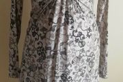 Sandwich Designer Dress Grey &amp; Black Floral Size S. Lined. Measurements in Description Can Post