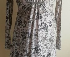 Sandwich Designer Dress Grey & Black Floral Size S. Lined. Measurements in Description Can Post