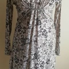 Sandwich Designer Dress Grey & Black Floral Size S. Lined. Measurements in Description Can Post