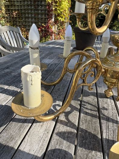 Brass 10 arm Chandelier/Ceiling light