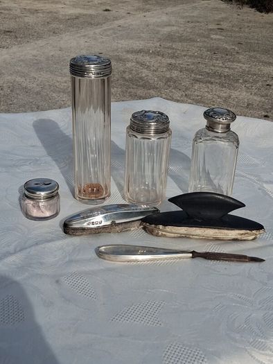 Sterling Silver Art Nouveau Dressing Table Set