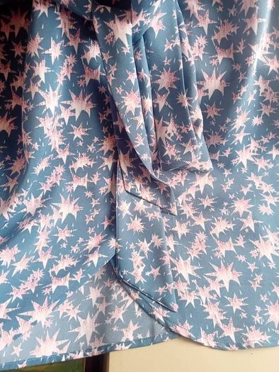 uk10 star print midi 3/4 sleeve