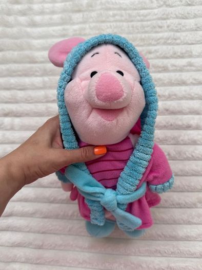Disney Winnie The Pooh Piglet In Dressing Gown Robe approx. 35 cm. Plush Used Please see photos