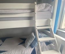 White bunk bed