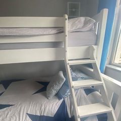 White bunk bed