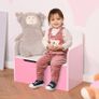 Kids Wooden Toy Box - Children Storage Chest Bench Organizer with Safety Hinge for Bedroom and Playroom Furniture, Pink Image 2