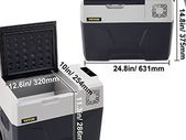 Car Refrigerator Portable Compressor Fridge Freezer W/ Wheel & Draw Bar 30L 40L 50L for Camping Picnic Boating Caravan Bar