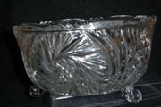 Vintage  Anna Hutte Bleikristall 24% Lead Crystal Scalloped Footed  Bowl  German