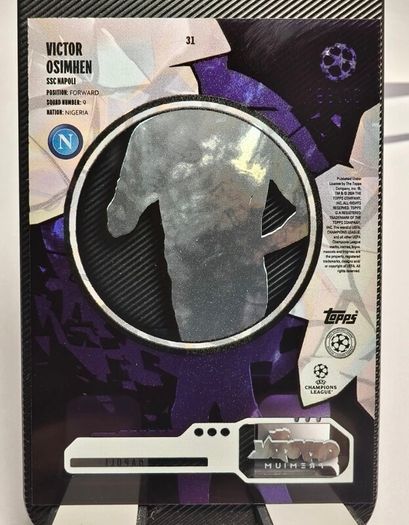 2023-24 Topps Crystal Premium UEFA #31 Victor Osimhen - SSC Napoli Purple 30/99
