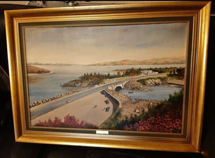 Pontoon Bridge Hotel Foxford Co.Mayo Painting