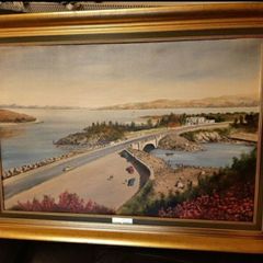 Pontoon Bridge Hotel Foxford Co.Mayo Painting