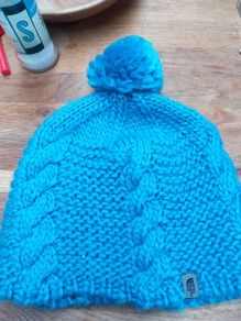 The North Face turquoise winter hat