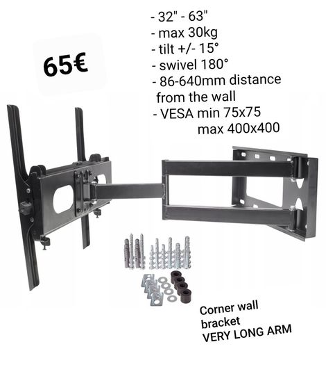 Tv Wall Mount Bracket Tilt Swivel Full Motion 32" - 63"
