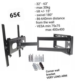 Tv Wall Mount Bracket Tilt Swivel Full Motion 32" - 63"