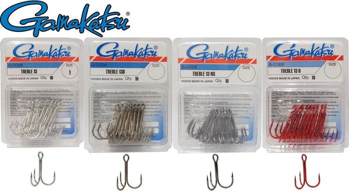 NEW - Pack of 10pcs GAMAKATSU Trebles Model 13B Size 1/0 - Pike Perch Trout Salmon Bass Cod Pollock Ling Mackerel Sea Deadbait Spinning Trolling