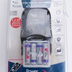 Battery charger with 4 AA rechargeable batteries