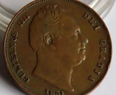 1831 Farthing king william IV british copper