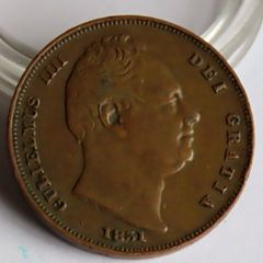 1831 Farthing king william IV british copper