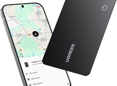 FineTrack Slim G Compatible with Find Hub (Android Only), Wallet Tracker with 1.7mm Thick, 5-Year Battery Life, IP68 Waterproof Android Tracker Tag Compatible with Pixel 10/Galaxy S25, ect.