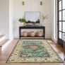 Washable Rugs Small Non Slip Area Rugs for Bedroom Vintage Boho Rug Soft Short Pile Rug Machine Washable Rugs Living Room Indoor Entry Floor Rug Non Shedding Dense 60x110CM Rugs Blue Image 3