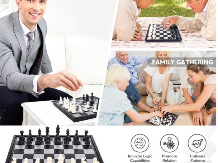 Chess Board Set Game -Travel Magnetic Chess Piece Set with Chess Folding/Portable Storage Board-Traditional Strategy Game for Kids/Children/Adults MULTIPLE COLOURS AVAILABLE, SEE PHOTOS (FREE POSTAGE)