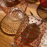 8 Pieces- Vintage IKEA set of 4 polka dot and striped glass cups and matching bowls ( 8 pieces ) Image 7