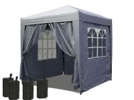 main image for ad Pop up gazebo  pavilion Pop-Up Gazebo 2 x 2 m Smoky Grey with 4 Easy-Velcro Side Walls 2 with Zippers