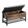 New Vintage Shoe Storage Bench Bed End Stool With Padded Seat  - FREE P&P Image 4