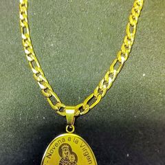Gold Blessed St Virgin Mary Pendant