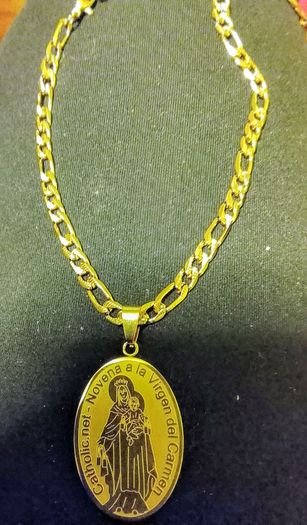 Gold Blessed St Virgin Mary Pendant