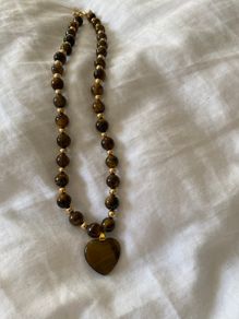 Beaded necklace with heart