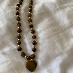 Beaded necklace with heart