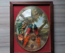 Vintage 3D Frame with Pheasants